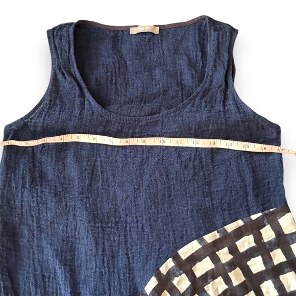 Crea Concept Navy Linen Asymmetric Tunic Top Sleeveless S/M - Picture 8 of 9